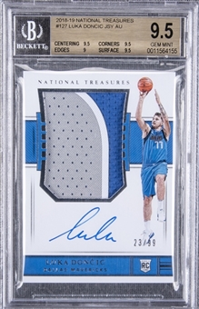 2018-19 National Treasures #127 Luka Doncic Signed Rookie Card (#23/99) – BGS GEM MINT 9.5/BGS 10 – With "Panini Flawless" Protective Case